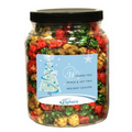 Christmas Popcorn in Clear Plastic Round Gift Jar